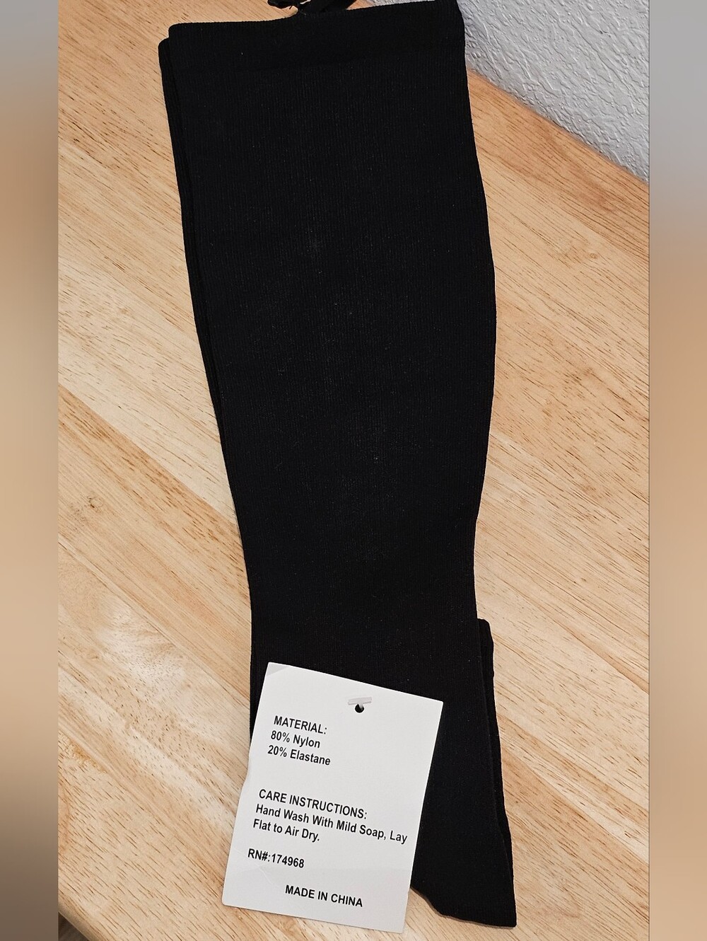 NWT Marena Zippered Leg Compression Sleeves Footless Black